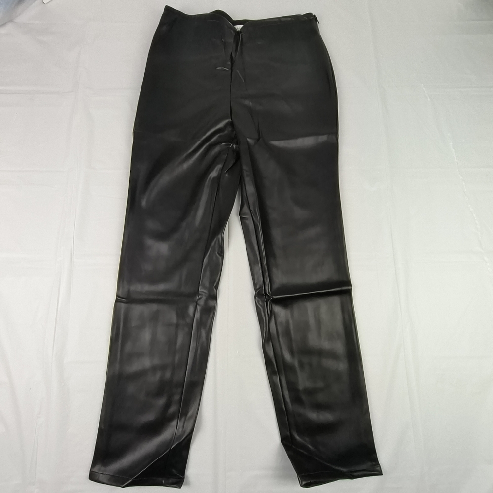Rubin Singer Studio Pull-On Stretch Pants Black Faux Leather Size S Polyurethane